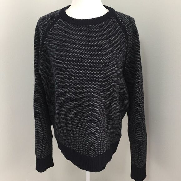 J. Crew Navy Hearts Crewneck Knit Sweater - Picture 1 of 5
